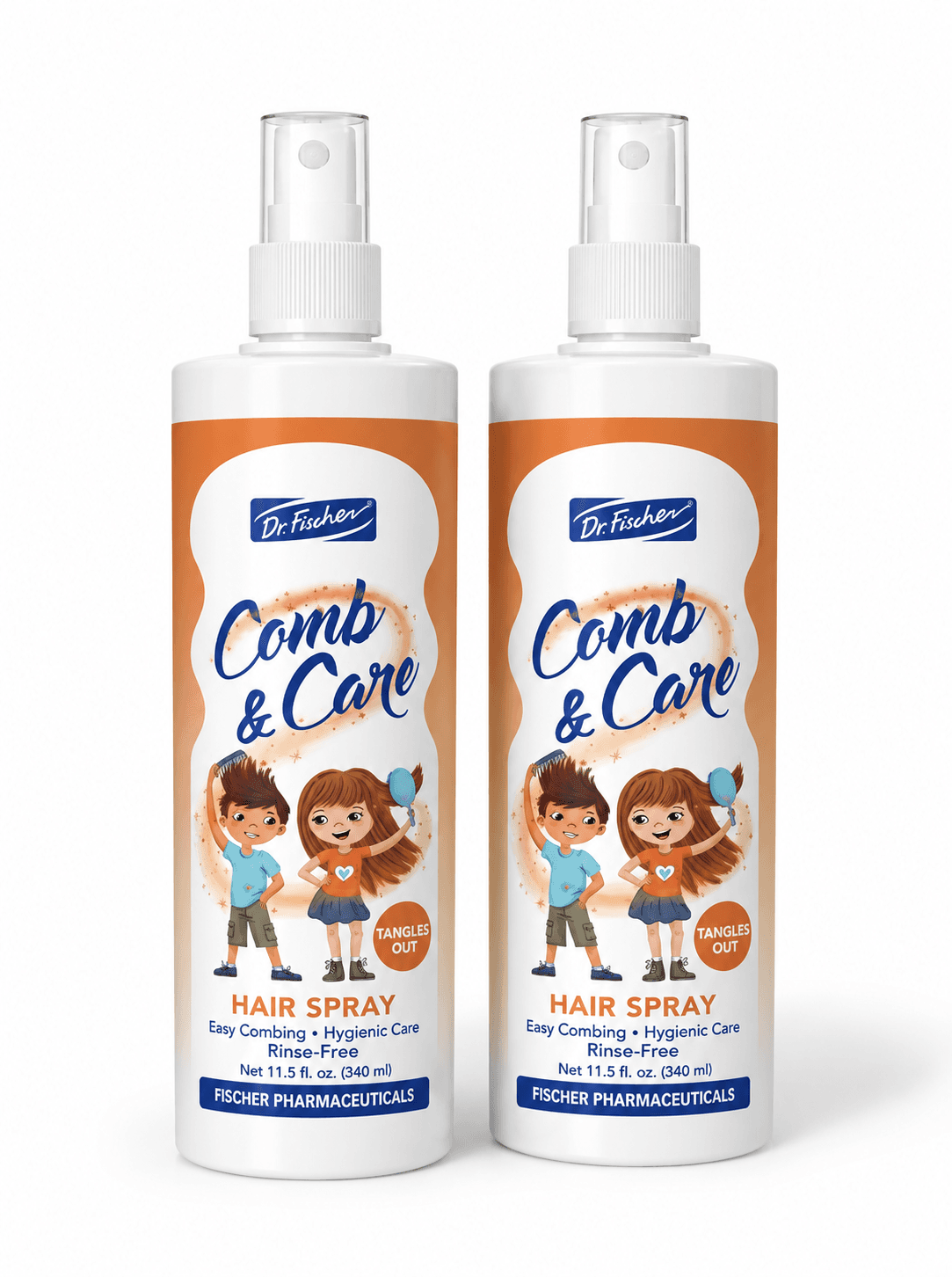Dr. Fischer Comb & Care Hair Detangler Spray for Children - Twin Pack, 11.5 fl. oz. Each - Image 1